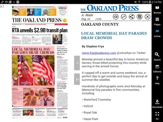 The Oakland Press eEdition android App screenshot 0